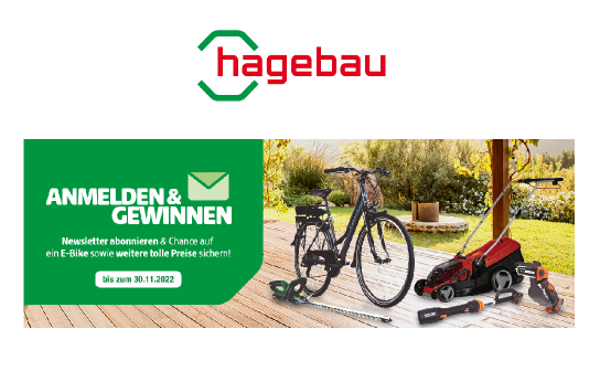 hagebau: gewinne ein E-Bike, einen Fahrradträger oder einen der anderen Preise im Gesamtwert von über 2.200 €