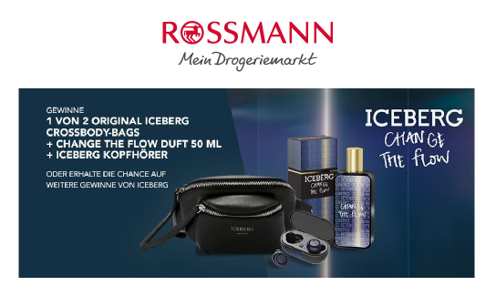 Rossmann: 2 x ein ICEBERG Crossbody-Bag inkl. Kopfhörer und Duft und 50 weitere Preise