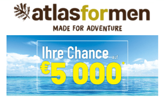 Atlas For Men: jetzt Bargeld in Höhe von 5.000 € gewinnen