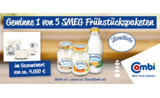 Combi: 5 SMEG Frühstückspakete für insgesamt 4.000 € werden verlost!