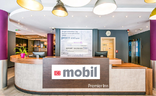 DB mobil: verlost wird ein Kurzurlaub für 2 Personen in einem Premier Inn Hotel