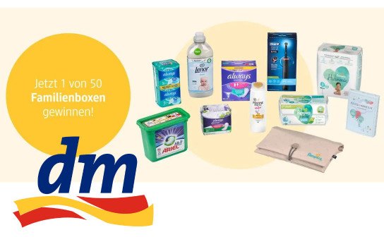 dm-drogerie markt: jeden Monat 50 x Produktboxen für die Familie, inkl. E-Zahnbürste