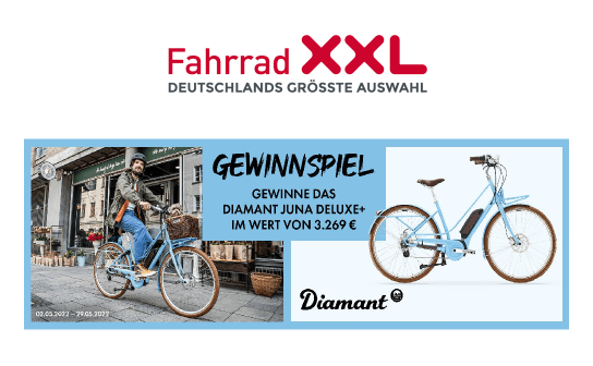 Fahrrad XXL: verlost wird ein Diamant Juna Deluxe+ im Wert von 3.269 €