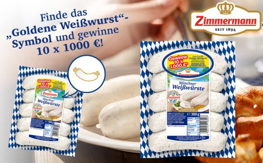 Fleischwerke Zimmermann: 10 x 1.000 € Bargeld gewinnen