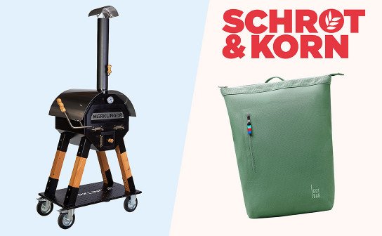 Schrot&Korn: ein Holzbackofen für 3.700 € sowie 8 x Rucksäcke und Genusspakete