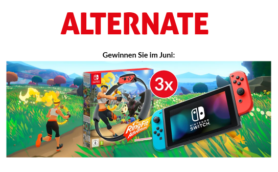 ALTERNATE: verlost werden 3 Nintendo Switch Bundles und 30 ALTERNATE-Einkaufsgutscheine in Höhe von jeweils 30 €