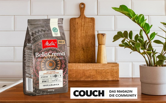 COUCHstyle: verlost wird 2 x ein Jahresvorrat Kaffee von Melitta im Gesamtwert von ca. 340 €