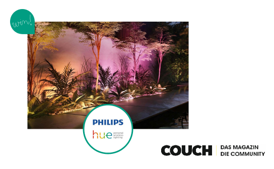 COUCHstyle: verlost wird ein Philips Hue Outdoor-Leuchten-Paket im Wert von ca. 450 €