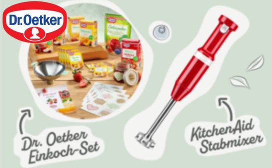 Dr.Oetker: ein KitchenAid Stabmixer inkl. Einkoch-Starter-Set