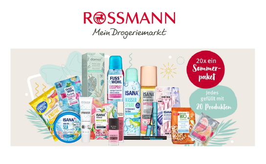Rossmann: gewinne eines von 20 Paketen mit verschiedenen ROSSMANN-Marken-Produkten