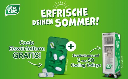 Tic Tac: 50 Cooling Trolleys & gratis Eiswürfelform