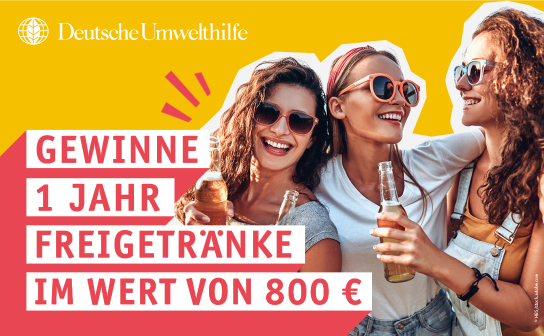 Deutsche Umwelthilfe: 20 Jahresrationen an Getränken für je 800 € zu gewinnen