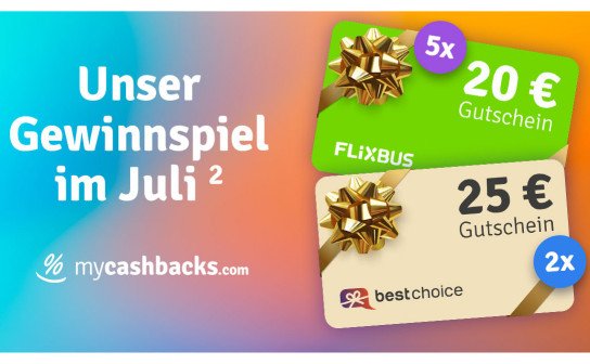 mycashbacks: 5 Flixbus Gutscheine á 20 € & 2 Best Choice Gutscheine á 25 € zu gewinnen