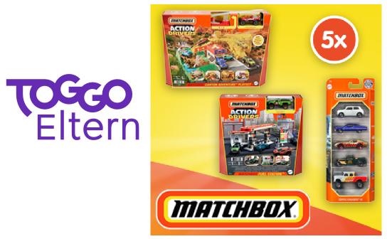 TOGGO Eltern: gewinne eines von 5 Matchbox® Paketen von Mattel®