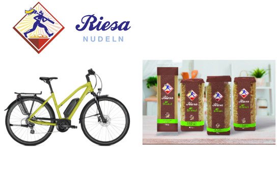 Teigwaren Riesa: ein E-Bike für 2.000 € & 10 Nudelpakete zu gewinnen