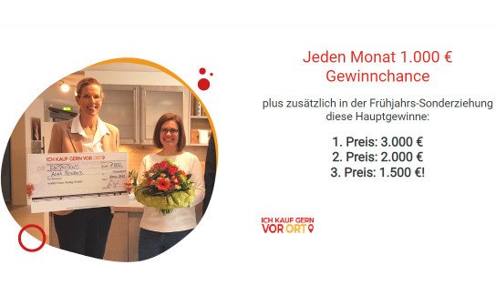 Ich kauf gern vor Ort: 1.000 € monatlich & weitere Bargeldgewinne