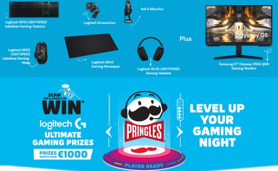 Pringles: tägliche Logitech kabelloses Headsets & wöchentliche Logitech Gaming-Sets zu gewinnen