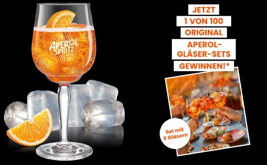 Aperol: 100 x ein Gläserset zu gewinnen