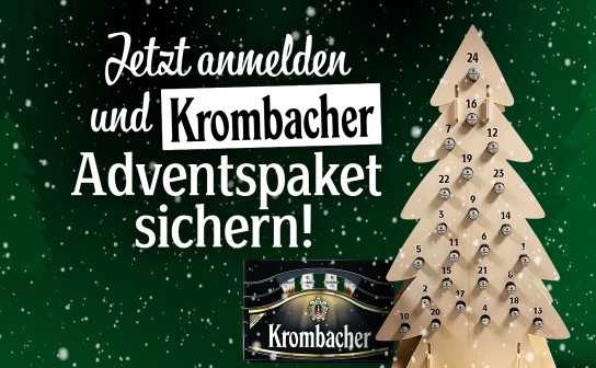 Krombacher: gewinne eines von 3 Krombacher Adventspaketen