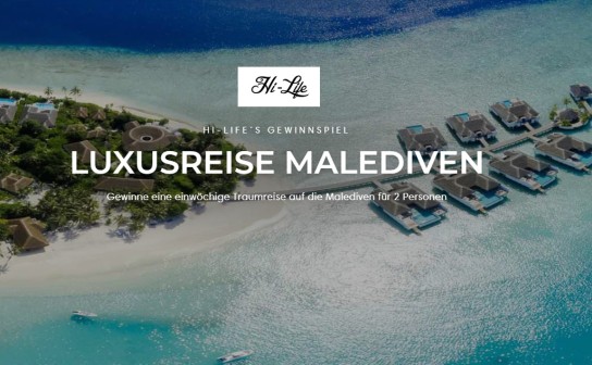 HI-LIFE: sichere dir einen Malediven-Luxusurlaub für 8.000 €