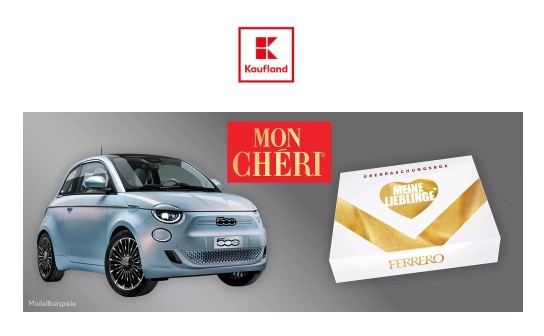 Kaufland: 2 x ein FIAT 500 E und 1.000 x eine Überraschungsbox von Ferrero