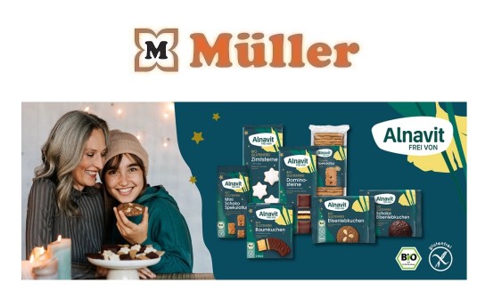 Müller: 10 x ein glutenfreies Weihnachtspaket von Alnavit zu gewinnen