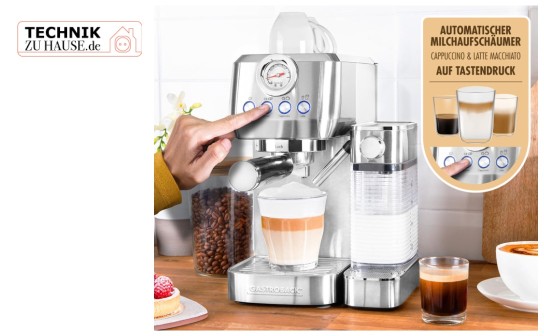 Technik zu Hause: verlost wird eine Espressomaschine von Gastroback
