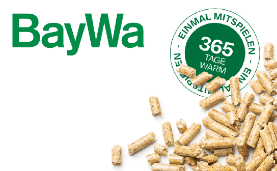 BayWa: verlost wird jeden Monat eine Jahresration umweltfreundlicher Holzpellets