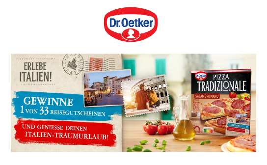 Dr.Oetker: 33 x ein Reisegutschein für einen Italien-Urlaub mit FTI im Wert von jeweils 4.000 €