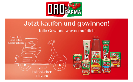 Hengstenberg: verlost werden 3 italienische Flitzer und 100 limitierte ORO di Parma-Kochbücher