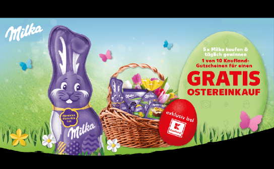 Milka: täglich 10 x ein Kaufland Gutschein im Wert von max. 200 € zu gewinnen