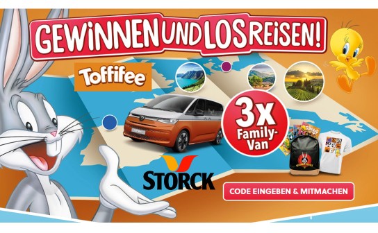 STORCK: 3 x ein VW Family Multivan + Looney Tunes und Toffifee-Reisepaket zu gewinnen