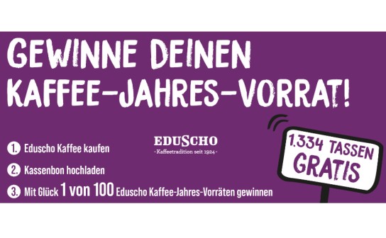 Tchibo: 100 Kaffee-Jahres-Vorräte von Eduscho zu gewinnen