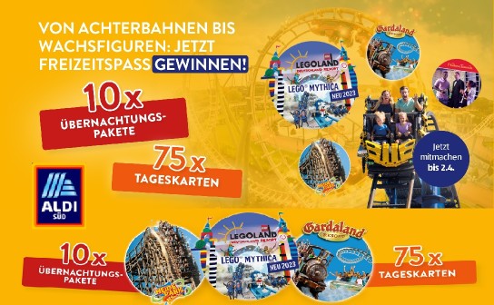 ALDI SÜD: 10 x ein Übernachtungspaket für die ganze Familie und 75 weitere Preise