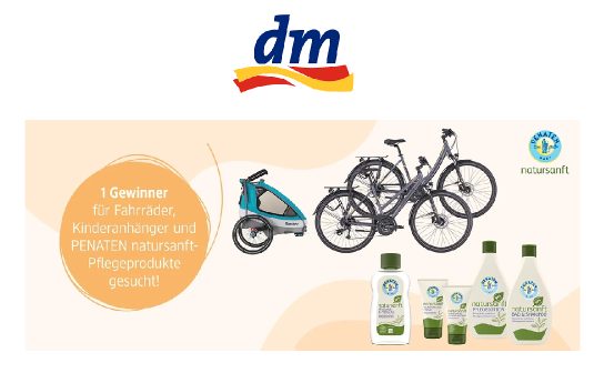 dm-drogerie markt: gewinne 2 Hercules Tourer Comp Fahrräder plus einen Qeridoo Kinderanhänger im Gesamtwert von ca. 2.500 €