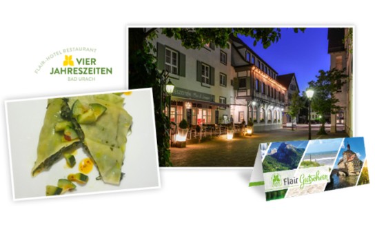 Flair Hotel: 2 Übernachtungen im Doppelzimmer für 2 Personen inkl. Flair Frühstück im Flair Hotel Vier Jahreszeiten in Bad Urach zu gewinnen