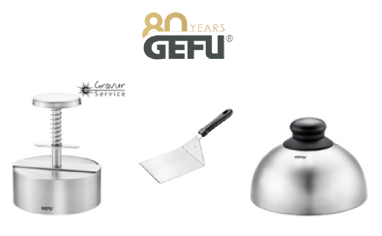 GEFU: verlost werden 3 Sets mit Hamburgerpresse, Burger- und Schmelzglocke und Wender