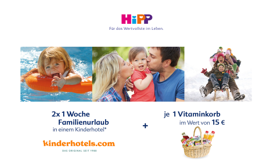 HiPP: verlost wird 2 x ein Familienurlaub inkl. Vitaminkorb