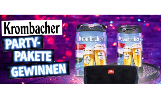 Krombacher: 3 Partypakete mit JBL, Partykreisel oder 2 x 5l Bierfässchen zu gewinnen