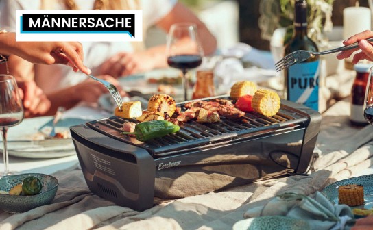 Männersache: 3 AURORA® Mirror Holzkohle Tischigrills werden verlost