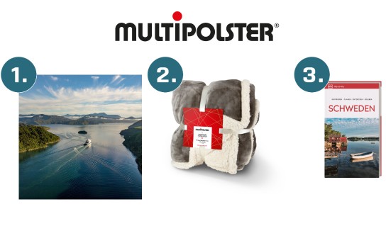 Multipolster: ein 1.000 € Nordic Team Travel Reisegutschein, 20 Kuscheldecken & 5 Reiseführer werden verlost