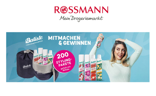 Rossmann: verlost wird 200 x ein Styling-Paket von Batiste