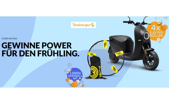 Seeberger: 4 E-Roller & 1000 Spike Ball Sets werden verlost