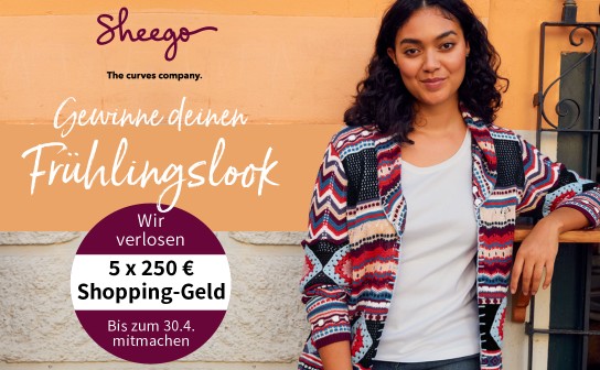 Sheego: 5 x je 250 € Shopping-Geld zu gewinnen