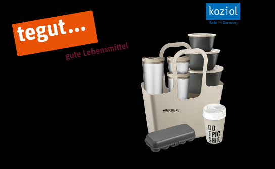 tegut: verlost wird 3 x ein Produktpaket von koziol im Wert von je ca. 145 €