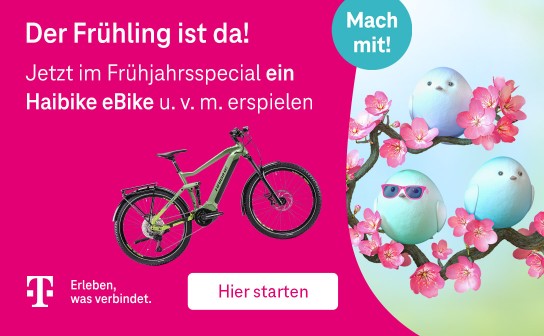 Telekom: ein Haibike eBike, 5 Knister Grill´s, 2 Canon Spiegelreflexkameras, 7 Familienzelte & 11 Trolley Kühlboxen zu gewinnen
