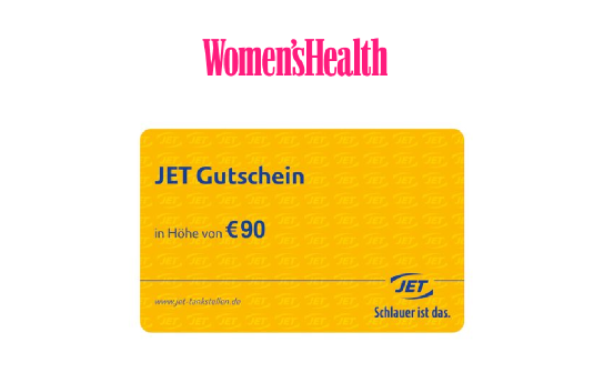 Women's Health: verlost wird 3 x ein JET-Tankgutschein in Höhe von jeweils 90 €