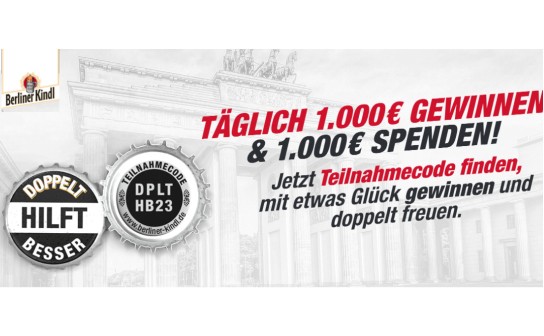 Berliner Kindl: 42 Tage lang je 1.000 € zu gewinnen