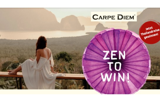 carpe diem: eine Thailand Luxusreise, 10 Zen-Pakete, 100 Tasting-Pakete & 100 Kurz-Abos zu gewinnen