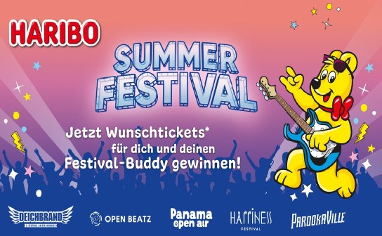 Haribo: 25 x ein Festival-Paket mit je 2 Tickets für ein Wunschfestival im Jahr 2024